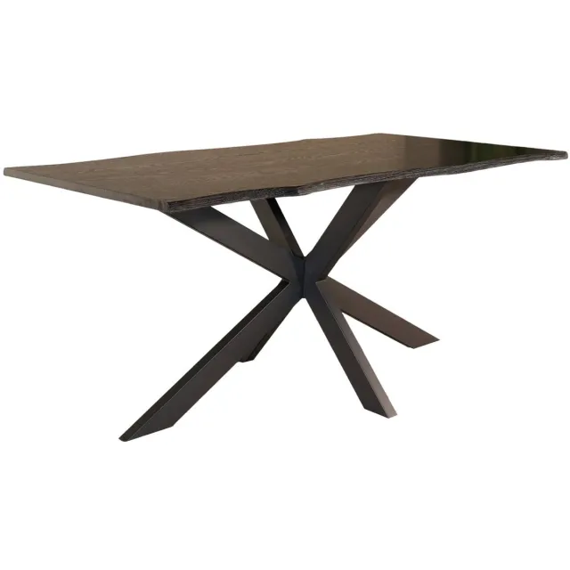 Lizzely Garden & Living Eettafel langwerpig 160cm Jeffo zwart langwerpige tafel MDF eetkamertafel