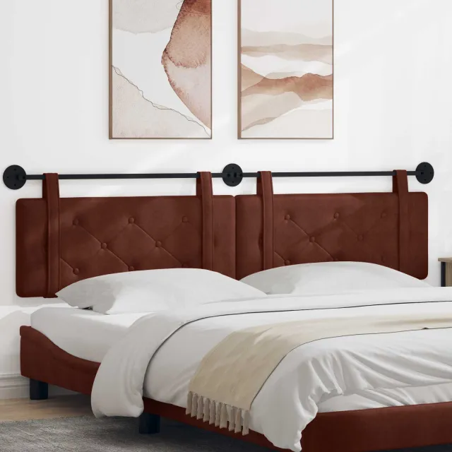 vidaXL Hangend hoofdbord Glanzend Bruin Antiek PU Sienna