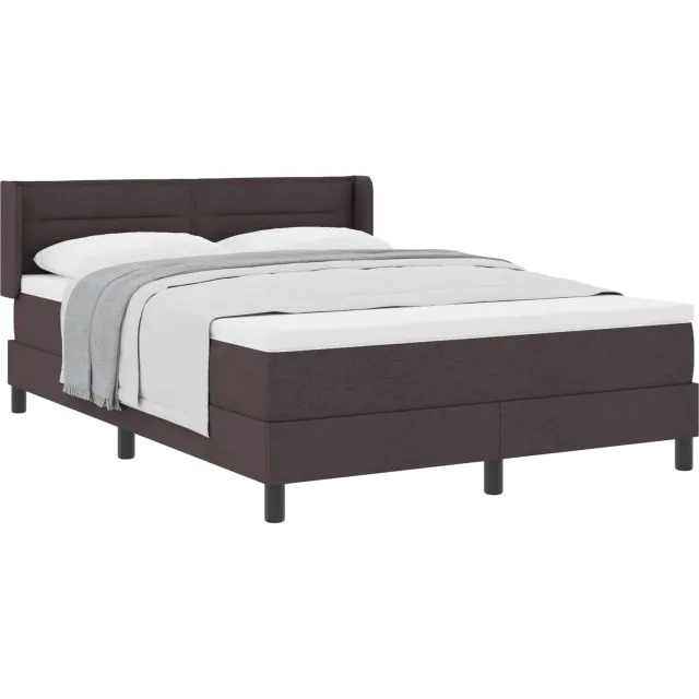 vidaXL Boxspringbed met hoofdeinde Donkerbruin 200 x 160 cm Stof