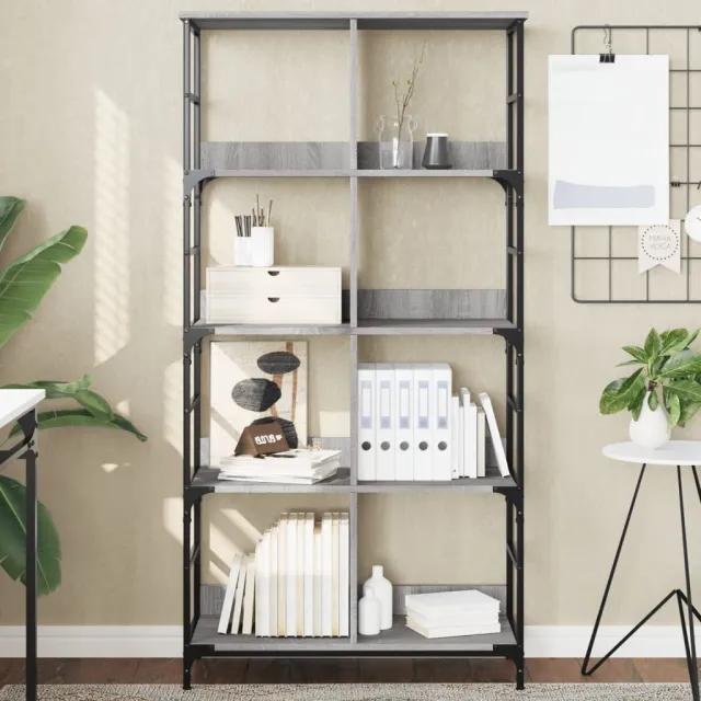 vidaXL Boekenrek 78,5x33x153 cm bewerkt hout grijs sonoma eikenkleur, foto 2