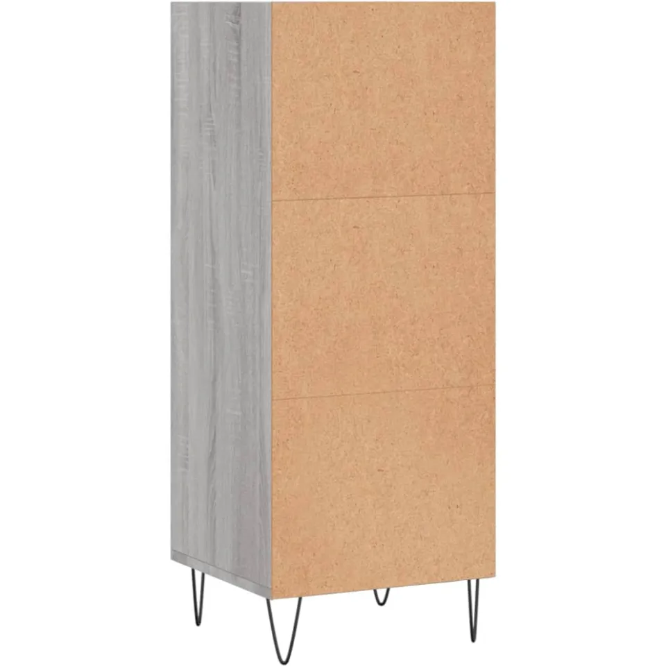 vidaXL Dressoir 34,5x32,5x90 cm bewerkt hout grijs sonoma eikenkleurig, foto 4