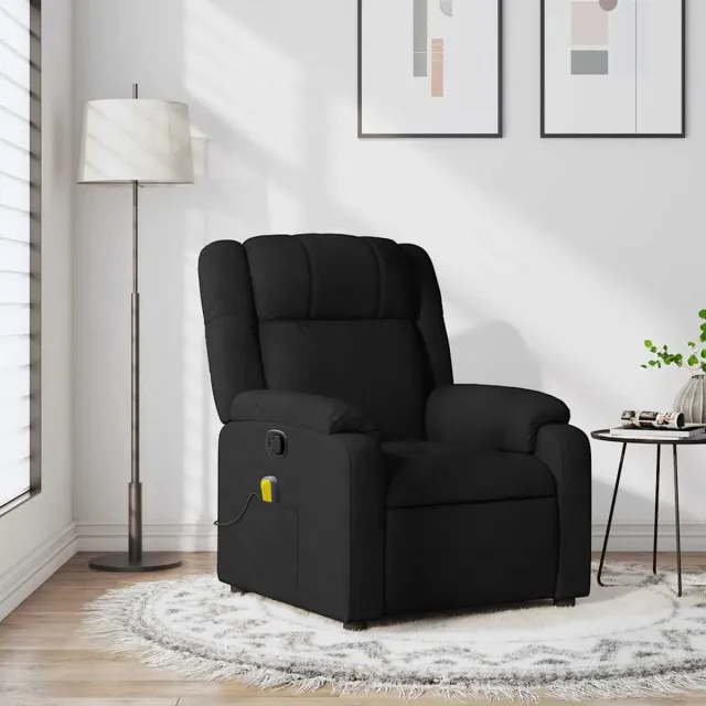 vidaXL Massagestoel - met - zwarte - stof