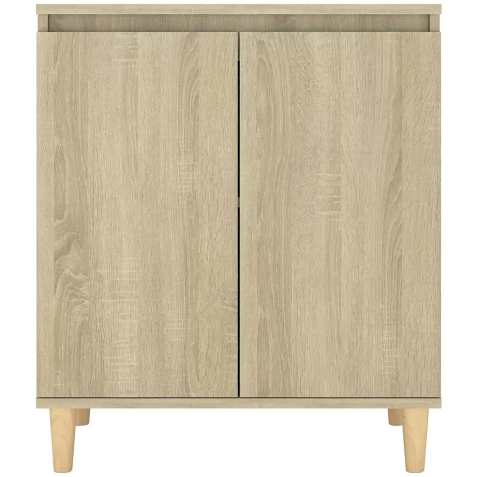vidaXL Dressoir met houten poten 60x35x70 cm bewerkt hout sonoma eiken, foto 4