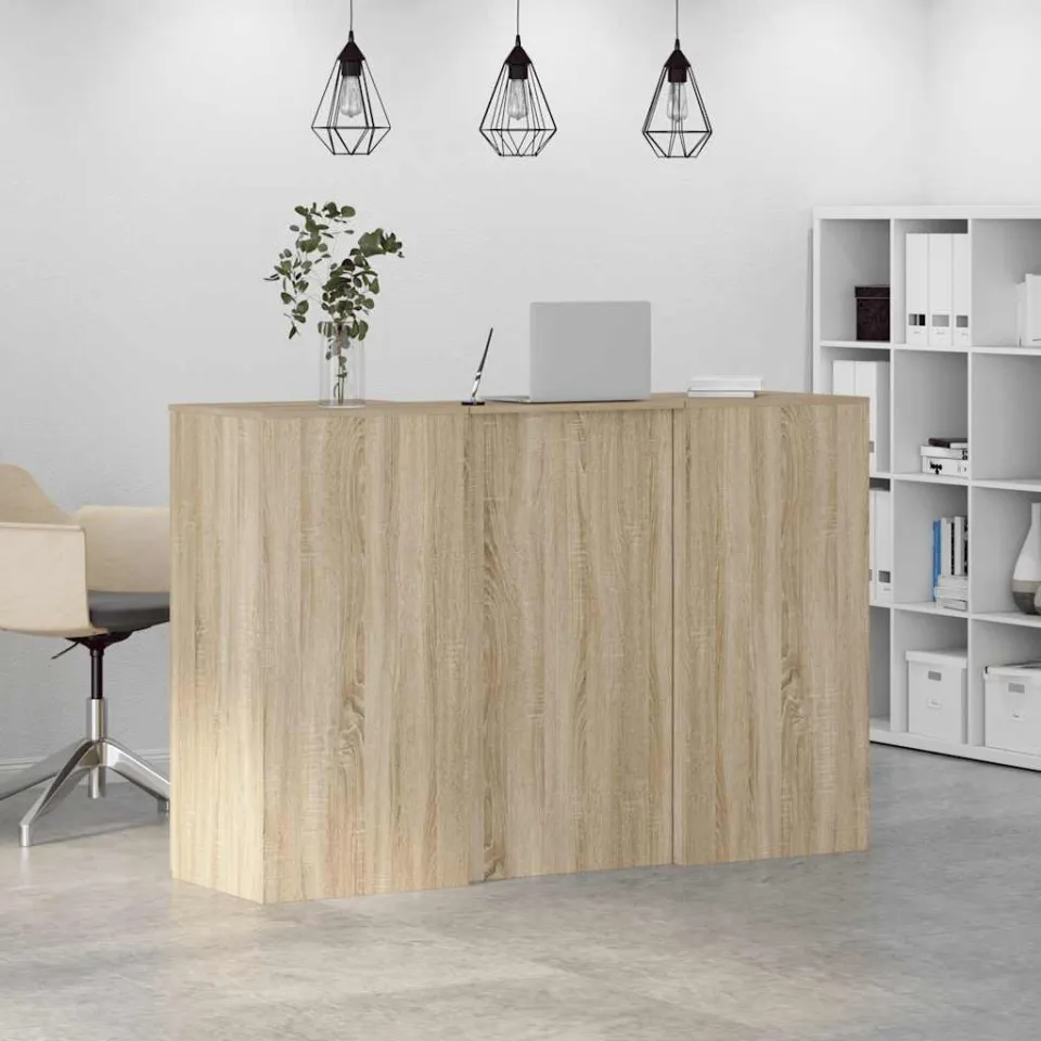 vidaXL Receptiebalie 155x50x103,5 cm bewerkt hout sonoma eikenkleurig, foto 4