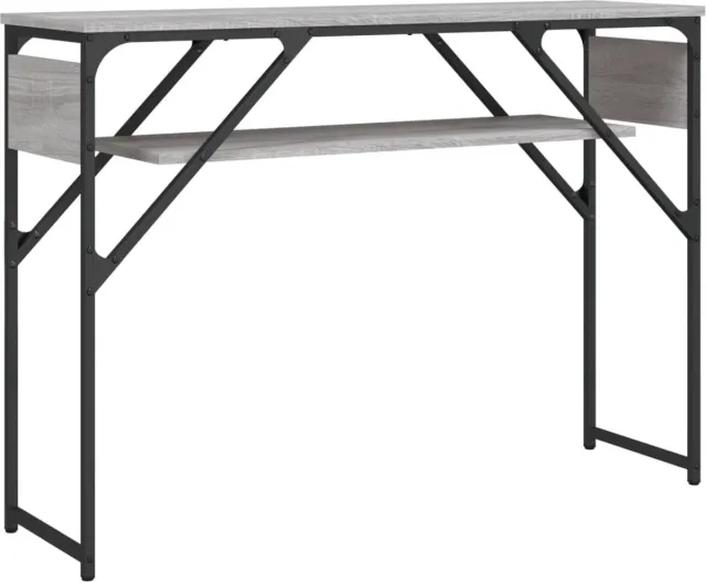 vidaXL Wandtafel - met - schap - 105x30x75 - cm - bewerkt - hout - grijs - sonoma grijs sonoma eiken