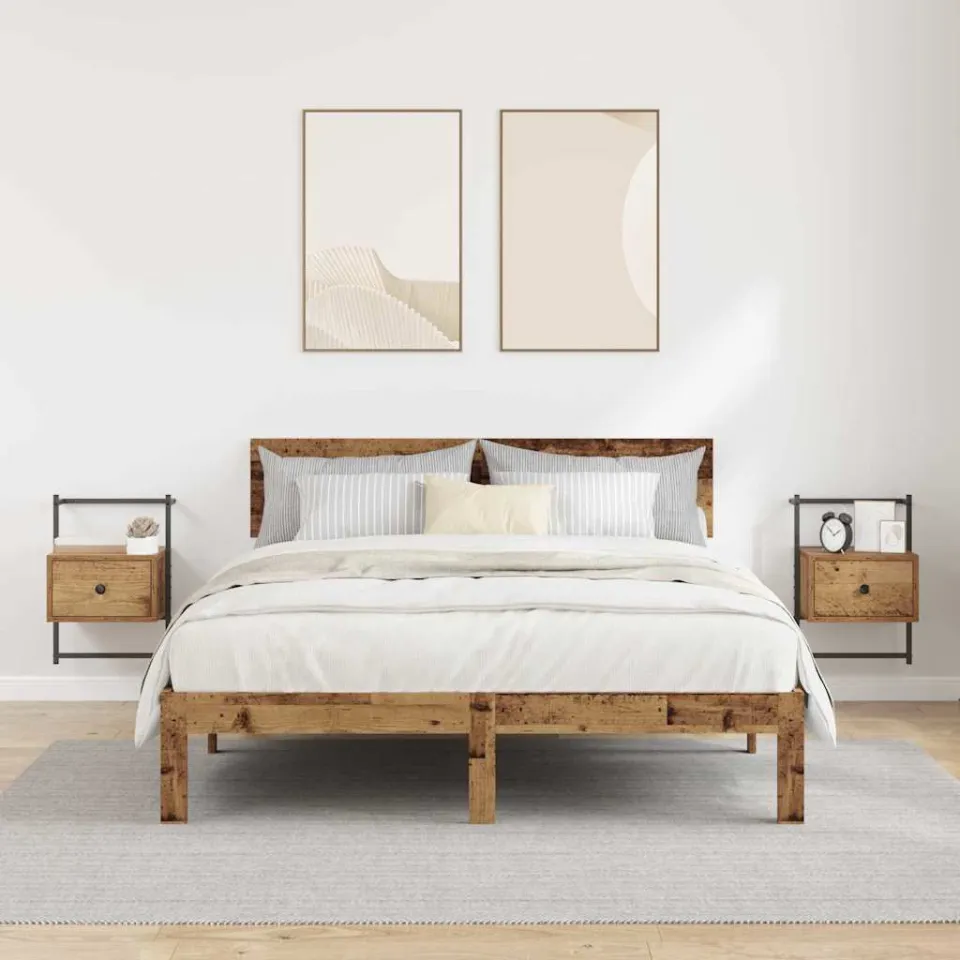vidaXL Nachtkastje 2 st Oudhout 35 x 30 x 51 cm Bewerkt hout bruin, foto 4
