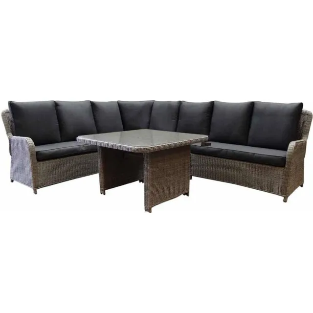 AVH-Collectie Bilbao hoek dining loungeset 5-delig grijs Wit Grijs