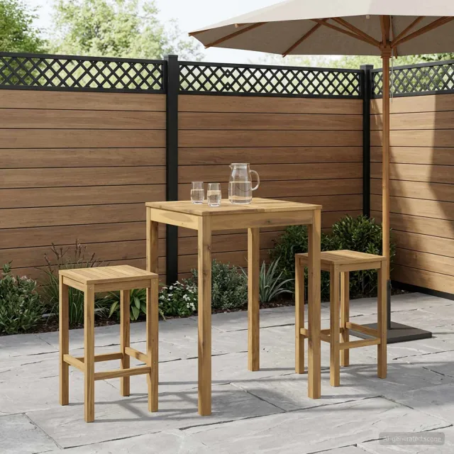 vidaXL Tuinbar Tafel LAREN Witgewassen 70 x 68,5 x 105 cm, foto 2