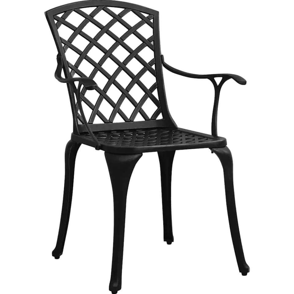 vidaXL Tuinstoelen 6 st gietaluminium zwart, foto 4