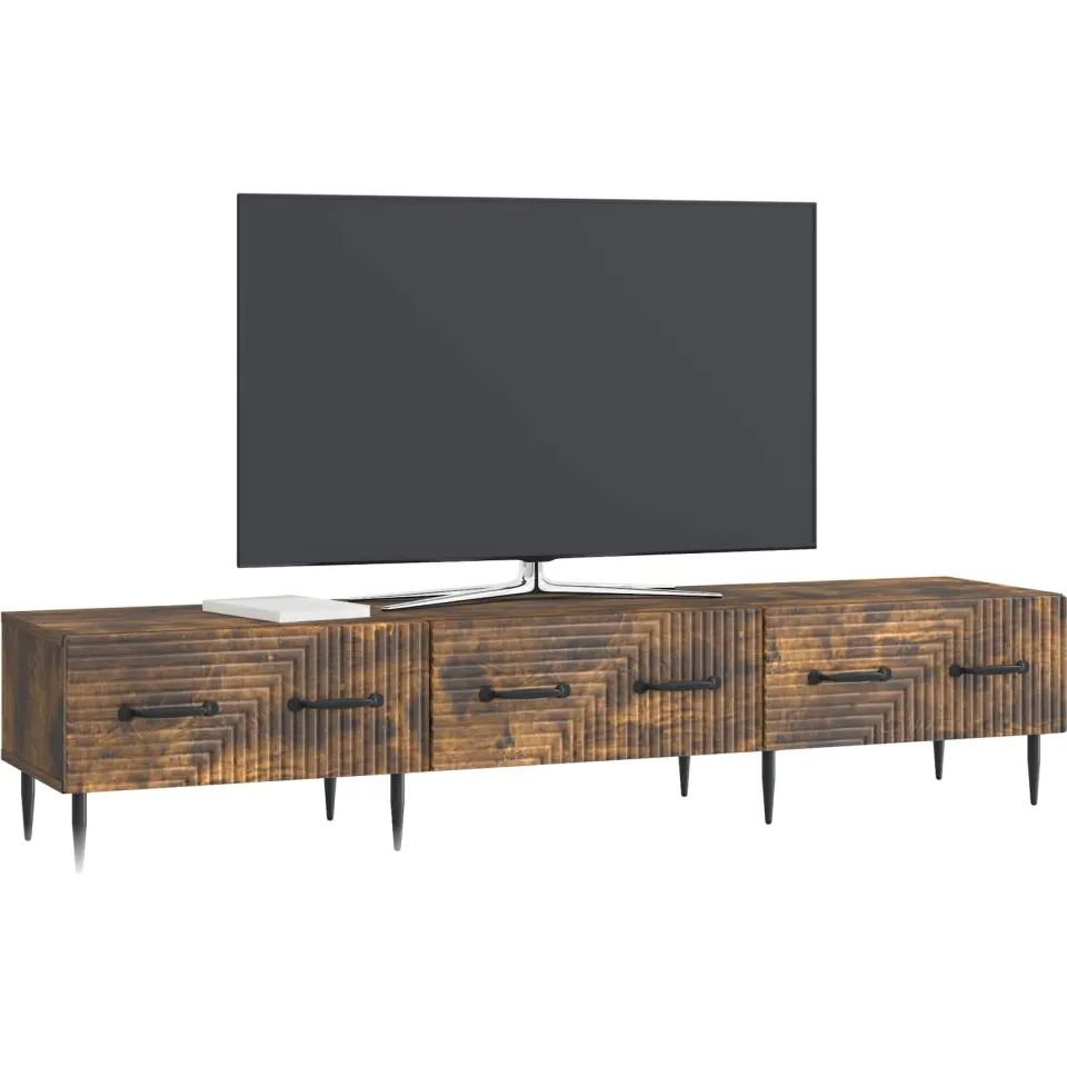 vidaXL TV-kast met lade Gerookt eiken 147 x 34,5 x 30 cm Bewerkt hout Bruin