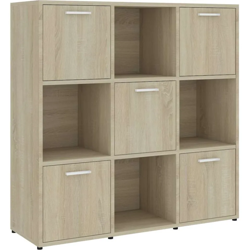 vidaXL Boekenkast 90x30x90 cm bewerkt hout sonoma eikenkleurig Bruin