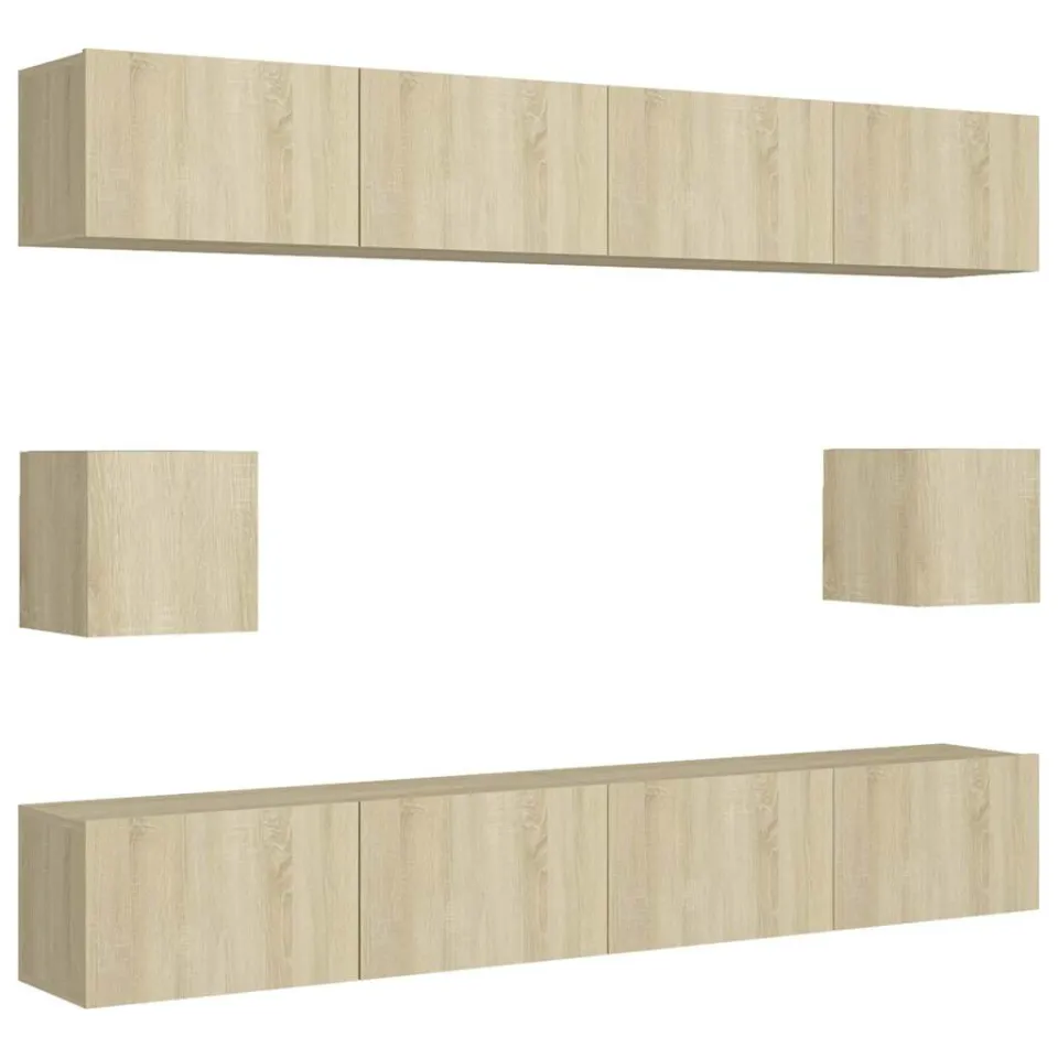 vidaXL 6-delige Tv-meubelset bewerkt hout sonoma eikenkleurig, foto 3