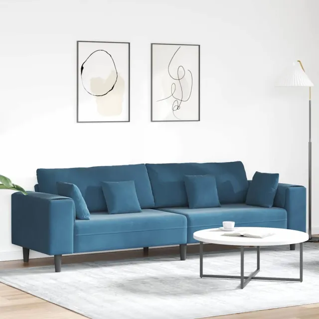 vidaXL Bank Blauw 250 x 77 x 76 cm Fluweel