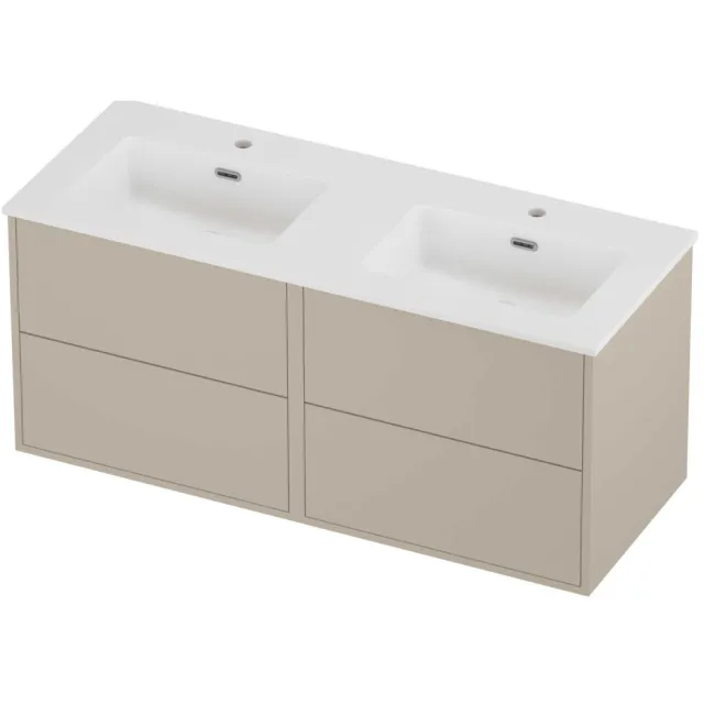 Proline Tribute Badmeubelset Porselein Elegant Symmetrisch 120x46x54 cm Mat White Soft Linen Beige