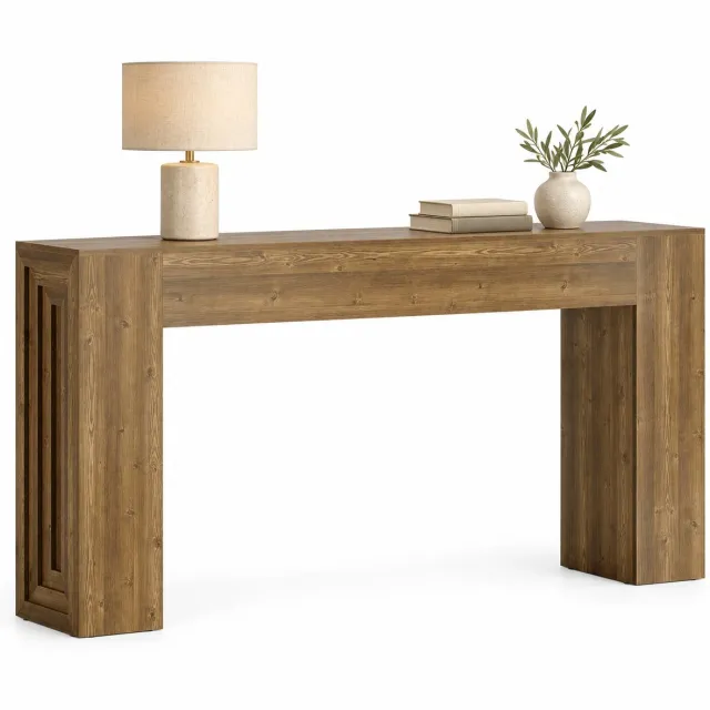 DMG Supply Consoletafel - 160 x 30 x 80 cm - Dik Bladprofiel - Bruin - MDF