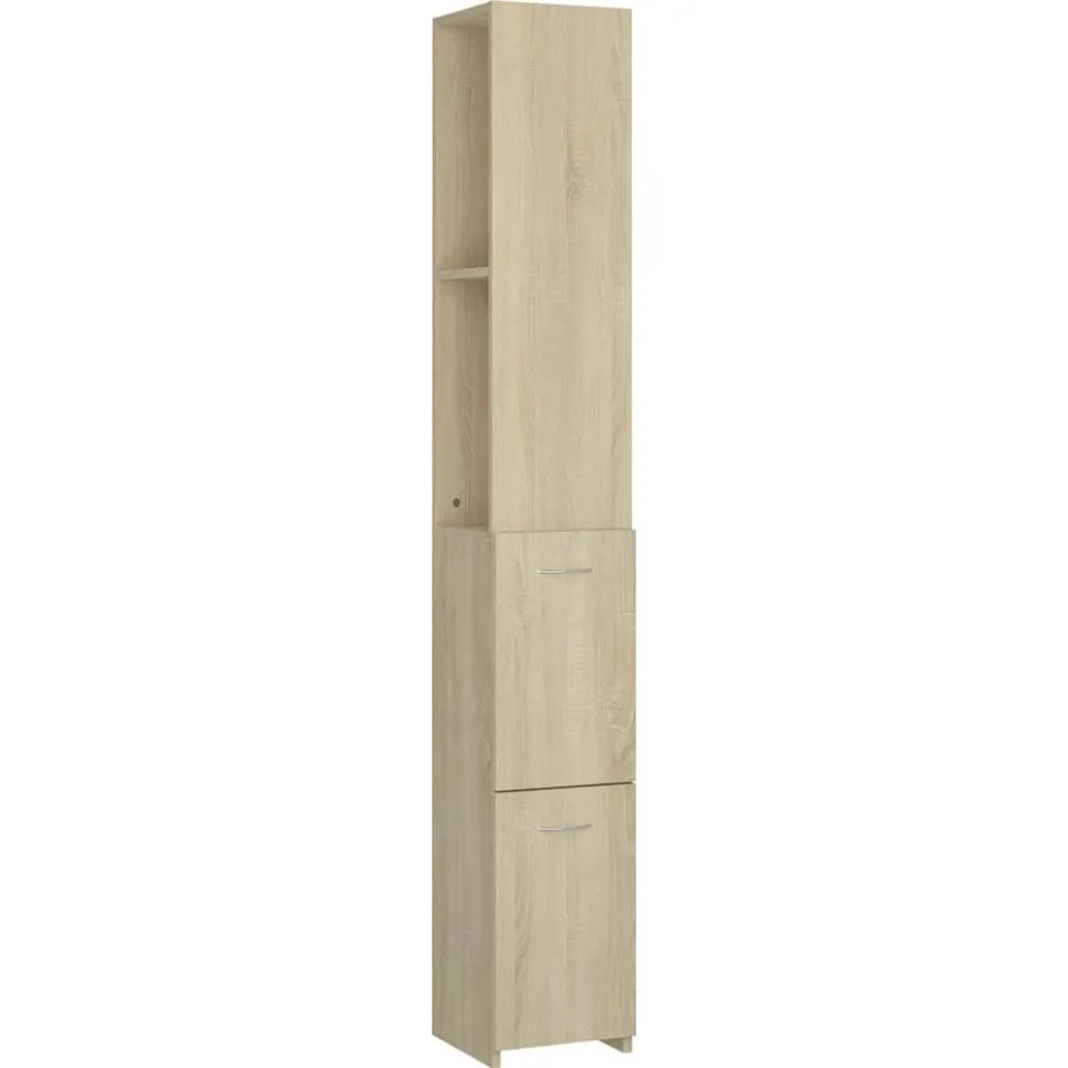 vidaXL Badkamerkast 25x26,5x170 cm bewerkt hout sonoma eikenkleurig Bruin
