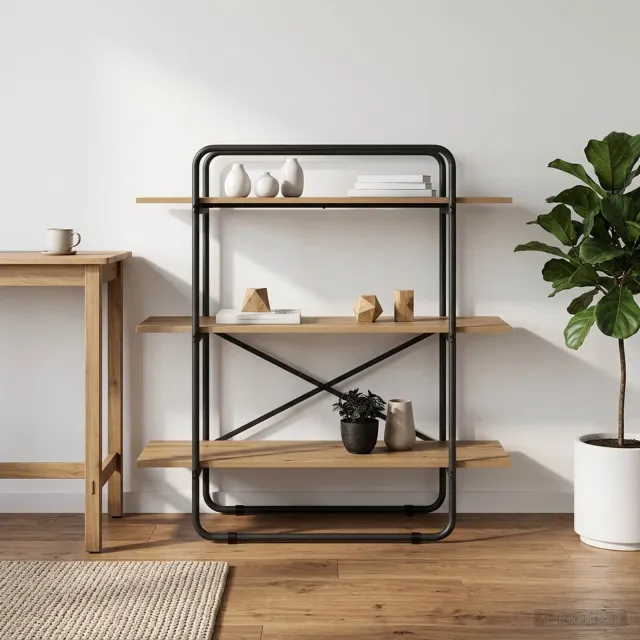 vidaXL Boekenrek 3-laags 100 x 35 x 105 cm PB Artisanaal eiken, foto 2