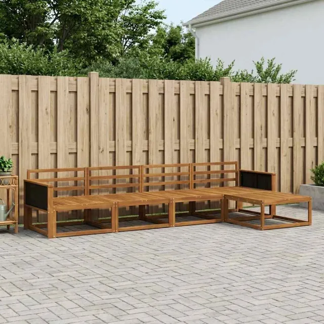 vidaXL Buiten bankenset 5 st 5-zits Naturel Massief Acaciahout Bruin