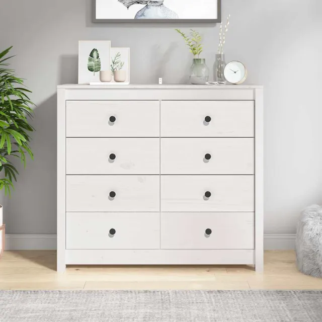 vidaXL Dressoir 100x40x90 cm massief grenenhout wit