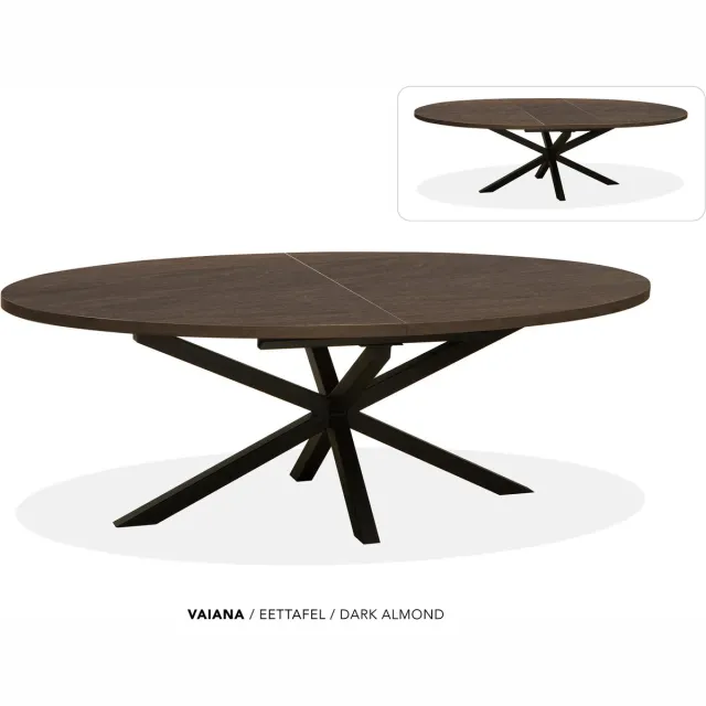 Maxfurn Ovale uitschuiftafel 180/240 | Zeer krasvast | Kleur: Almond