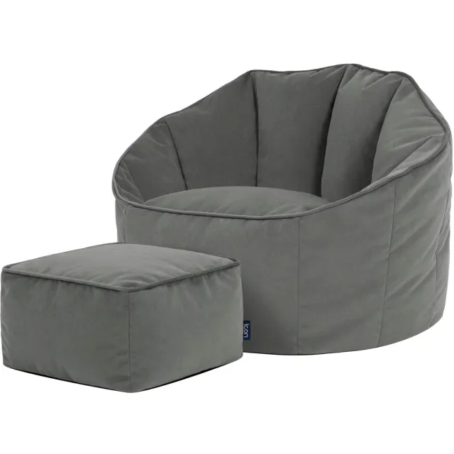 iCON icon Zitzak en Poef Sirena - Zitzak Velvet - Houtskool Grijs