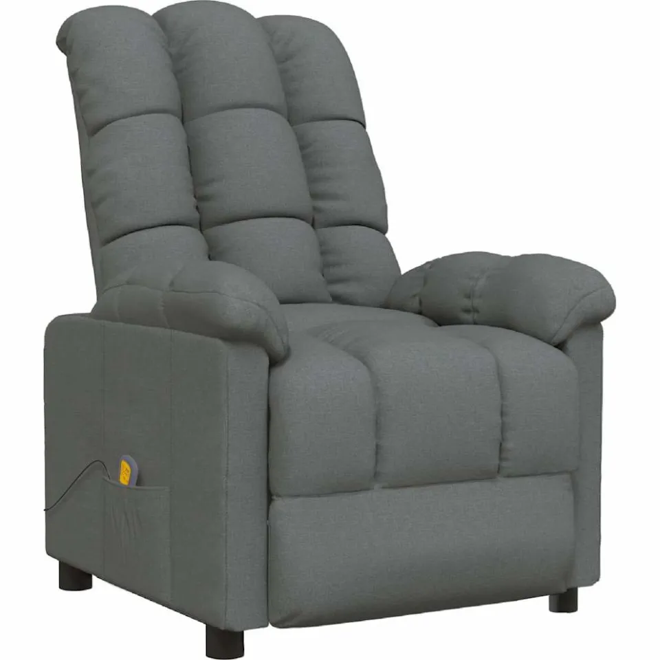 vidaXL Massagestoel stof donkergrijs grijs, foto 3