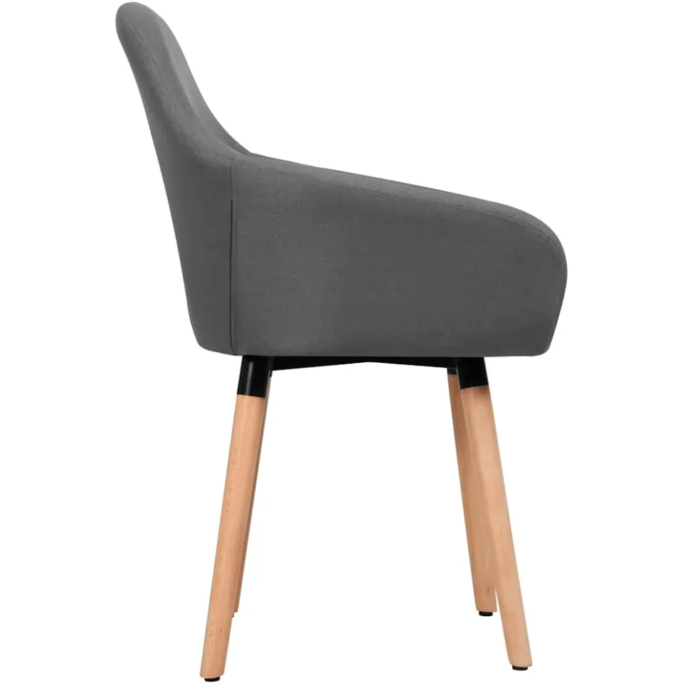 vidaXL Eetkamerstoelen 2 st stof donkergrijs grijs, foto 4