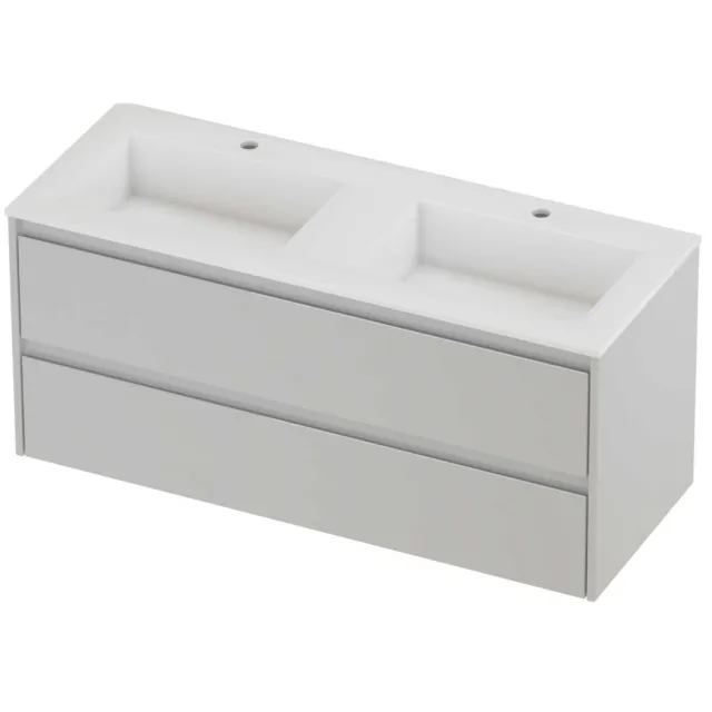 Proline Aristo Badmeubelset Polystone Elegant 2 Gaten 120x46x54 cm Glans Wit Glans Wit