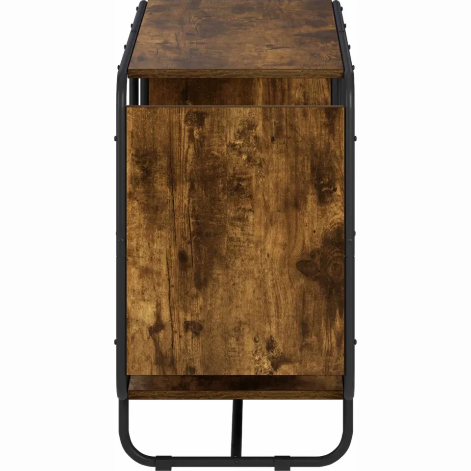 vidaXL Dressoir Gerookt eiken 93,5 x 37,5 x 64,5 cm Bewerkt hout, foto 4
