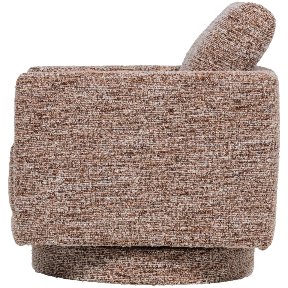 WOOOD Oska Draaifauteuil - Melange Stof - Bruin - 64x78x79, foto 5