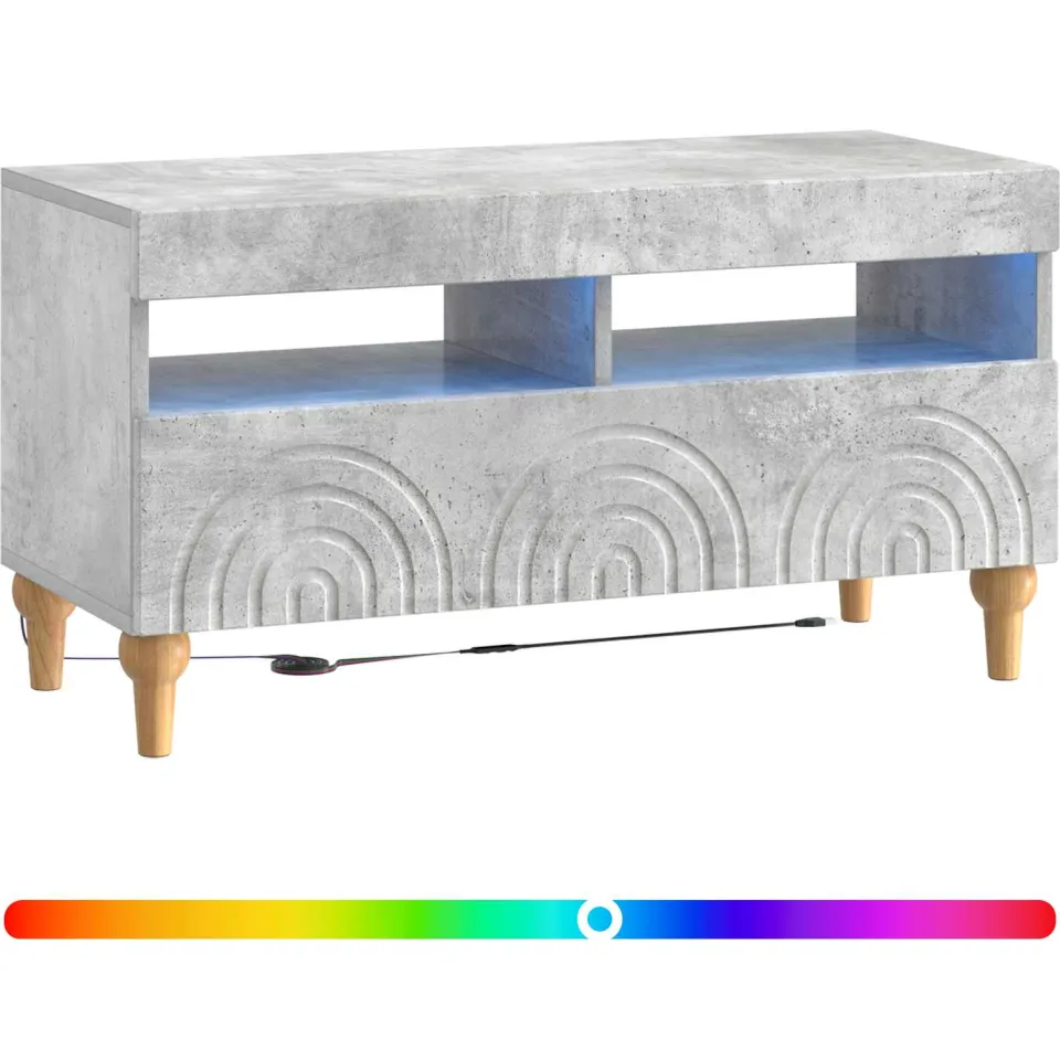 vidaXL LED tv-meubel ALKMAAR 81 x 35 x 43 cm Betongrijs Bewerkt hout grijs, foto 3