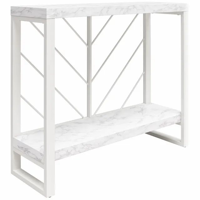 Notio Living Brielle-Console Tafel met 1 Legplank in Marbel look Wit