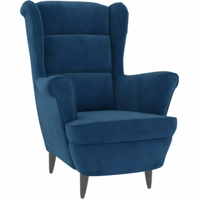 vidaXL Fauteuil - fluweel - blauw