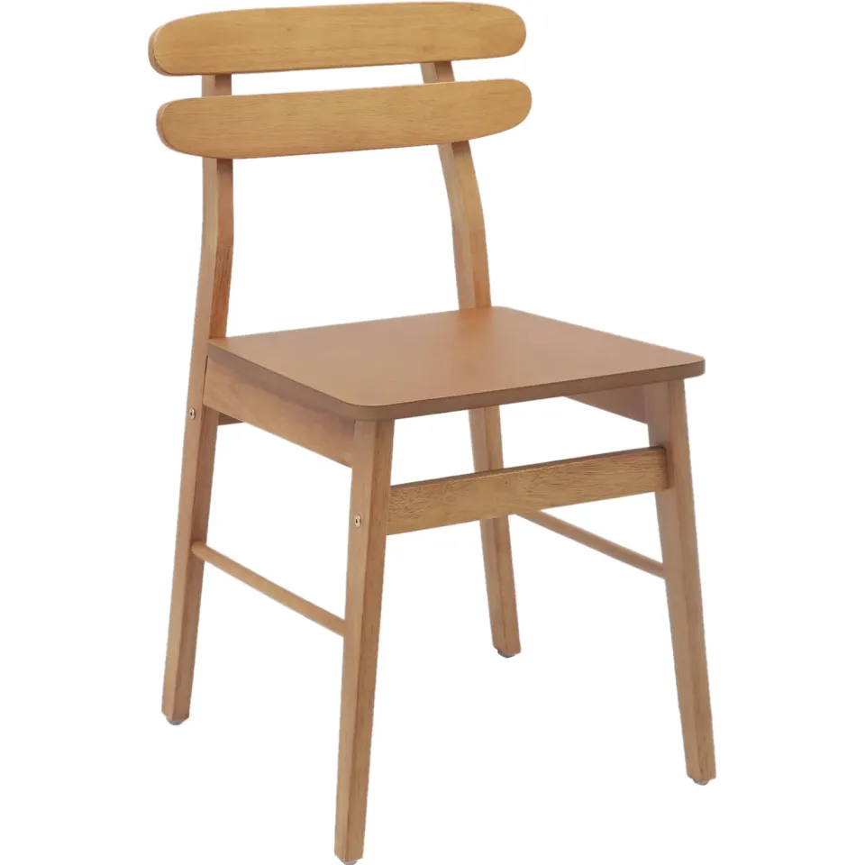vidaXL Eetkamerstoel 2 st Massief Rubberhout Naturel, foto 4