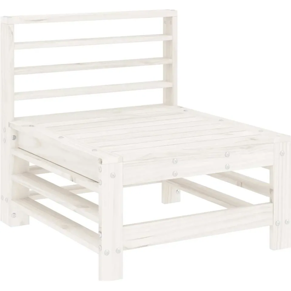 vidaXL 7-delige Loungeset massief grenenhout wit