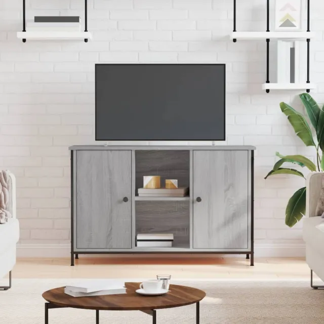 vidaXL Tv-meubel 100x35x65 cm bewerkt hout grijs sonoma eikenkleurig, foto 2