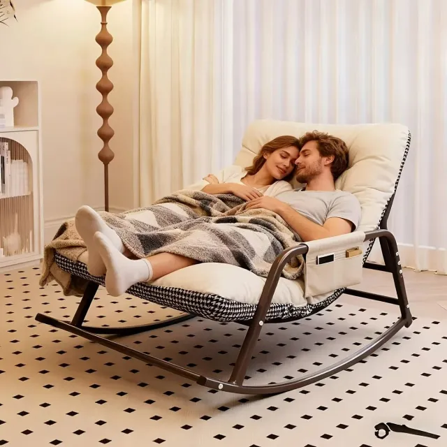 Innovastore Relaxfauteuil - Loungestoel - Relaxstoel - Stoel - Moderne stoel - Chaise lounge - Schommelstoel - Armleuningen - Wit