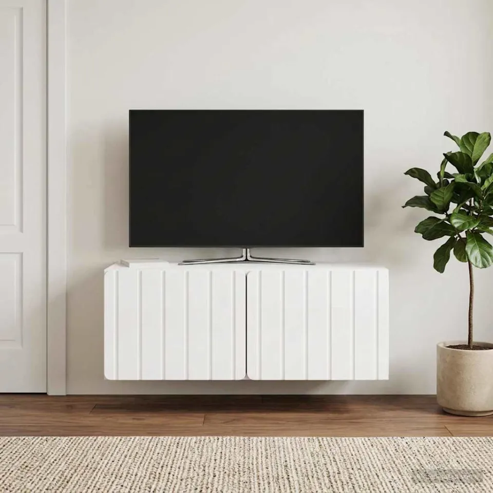 vidaXL Wandbeugel TV-kast 78,5 x 41 x 30 cm Hoogglans Wit Bewerkt hout, foto 4