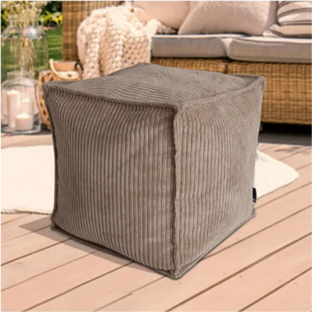 BOG Ongevulde Vierkante Poefhoes - Supersoft Corduroy - Opslag Poefhoes Voor Woonkamer Slaapkamer - Hocker Voetenbank Binnen En Buiten corduroy koffie