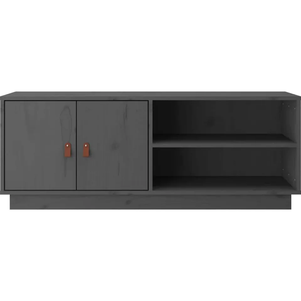 vidaXL Tv-meubel 105x34x40 cm massief grenenhout grijs, foto 4