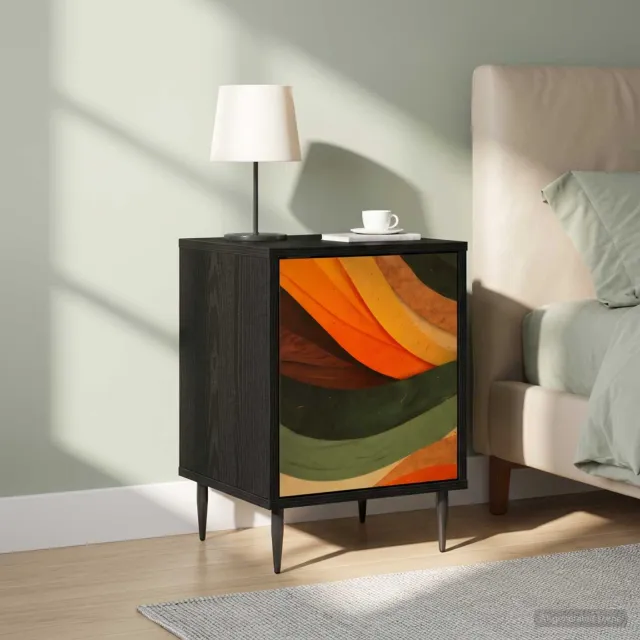 vidaXL Nachtkastje BONN 2 st Zwart eiken 36 x 33 x 51 cm Bewerkt hout, foto 2