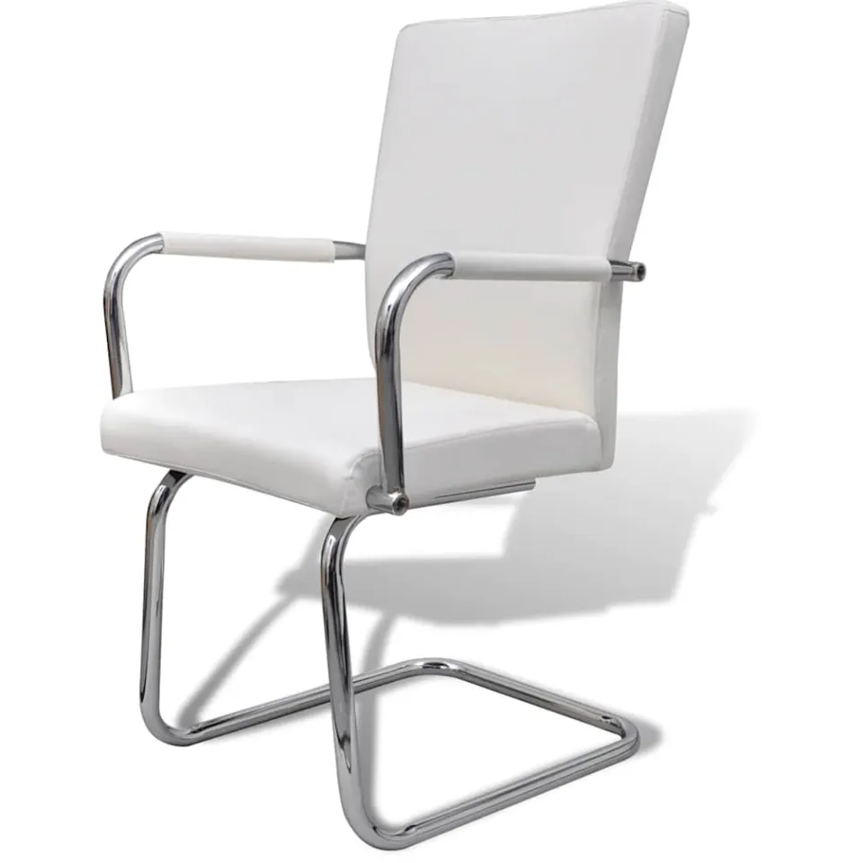 vidaXL Eetkamerstoelen 6 st kunstleer wit, foto 3