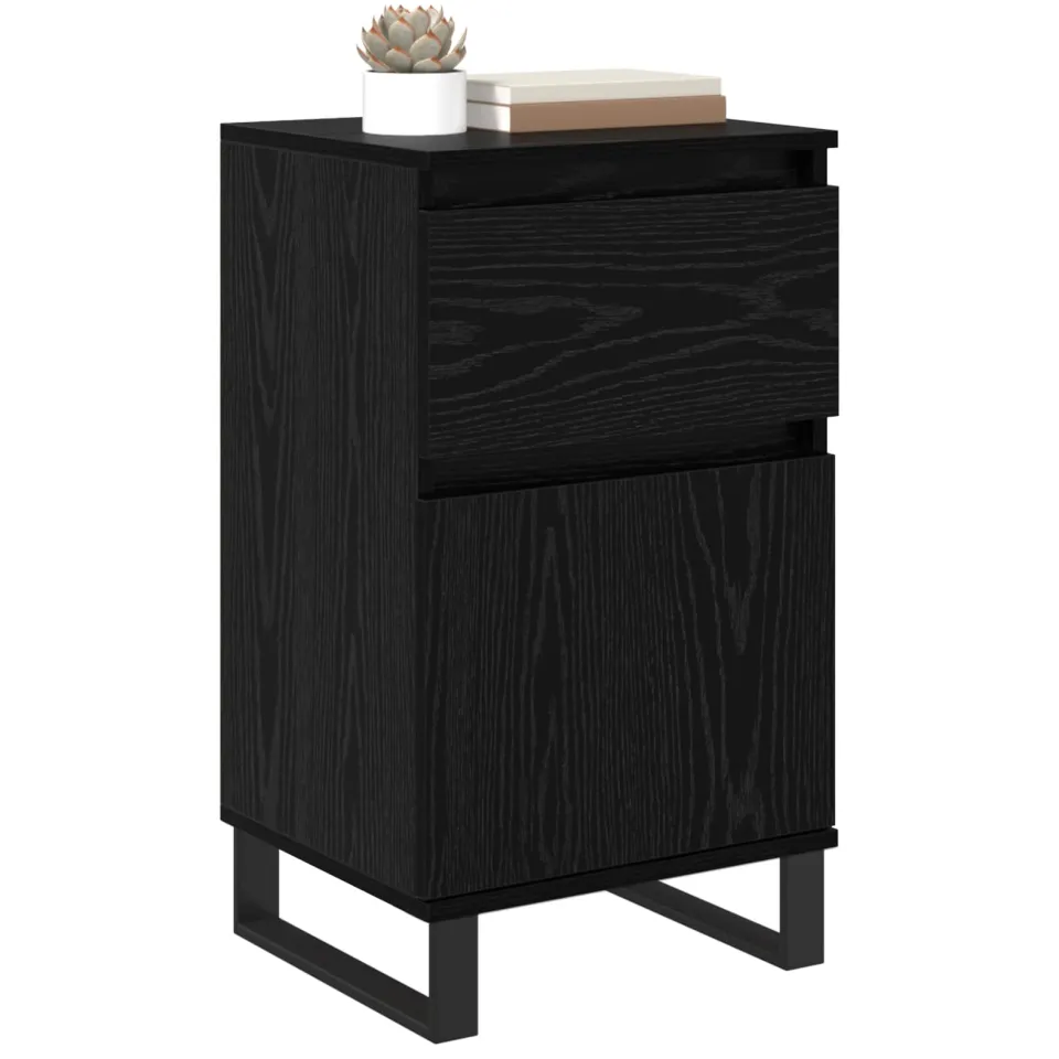 vidaXL Dressoir Zwart eiken 35 x 40 x 70 cm Bewerkt hout