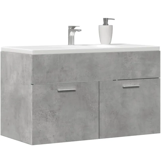 vidaXL Wastafelkast 90x38,5x46 cm bewerkt hout betongrijs