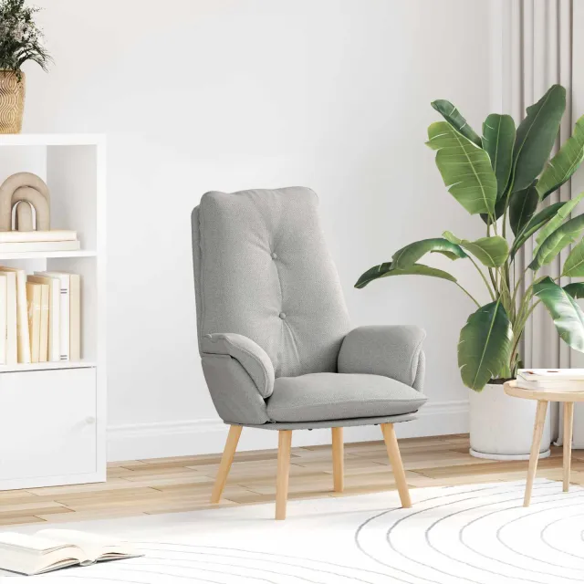 vidaXL Fauteuil Wolkengrijs Polyester en multiplex grijs