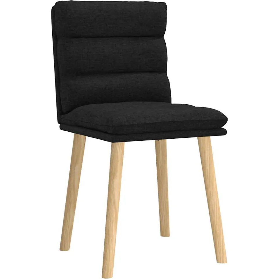 vidaXL Eetkamerstoelen 2 st stof zwart