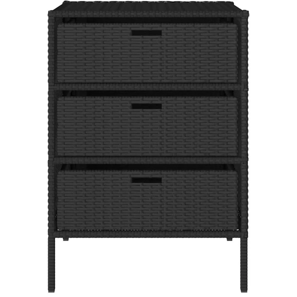 vidaXL Tuinkast 55x59x80 cm poly rattan zwart