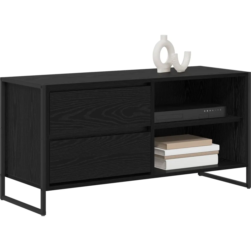 vidaXL TV-kast 100 x 36 x 49,5 cm Zwart Eiken Bewerkt hout, foto 3