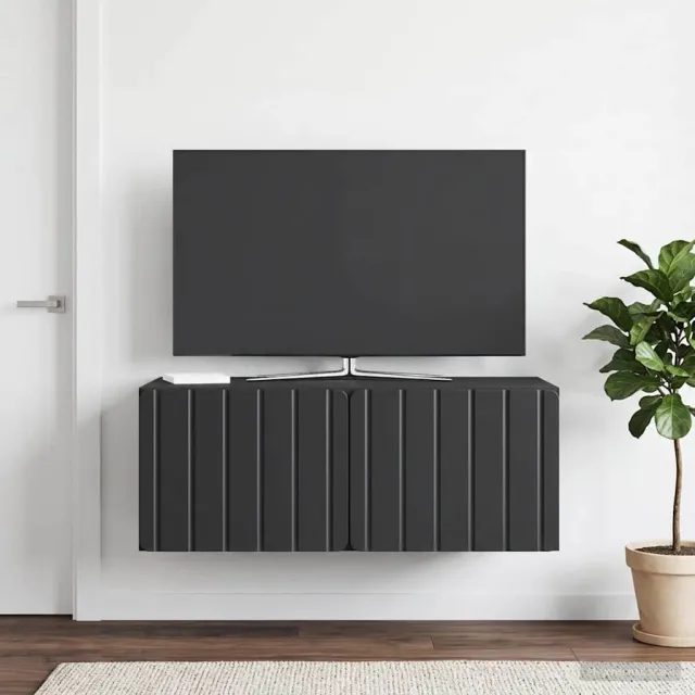 vidaXL Wandbeugel TV-kast 78,5 x 41 x 30 cm Zwart Bewerkt hout, foto 2