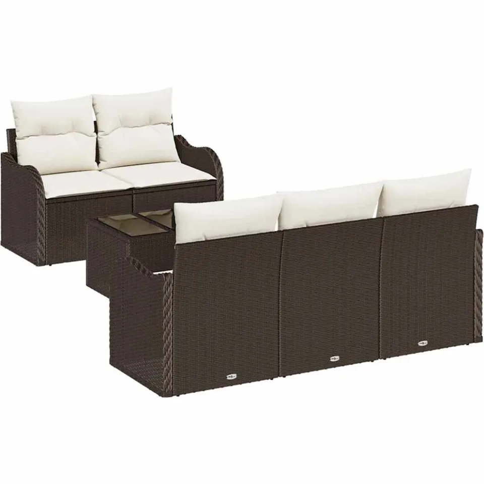 vidaXL Tuin Sofa Set Bruin poly rattan